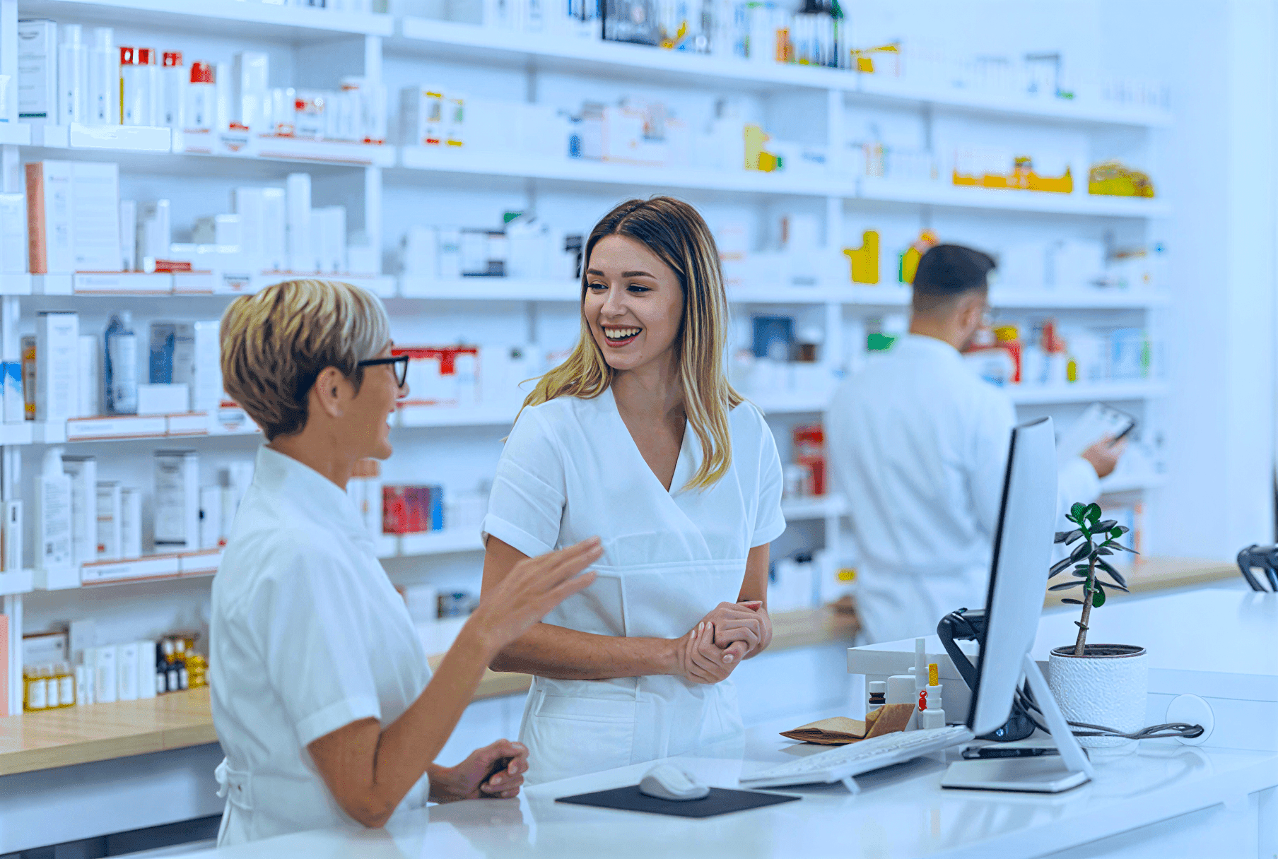 Community pharmacy team providing local healthcare
